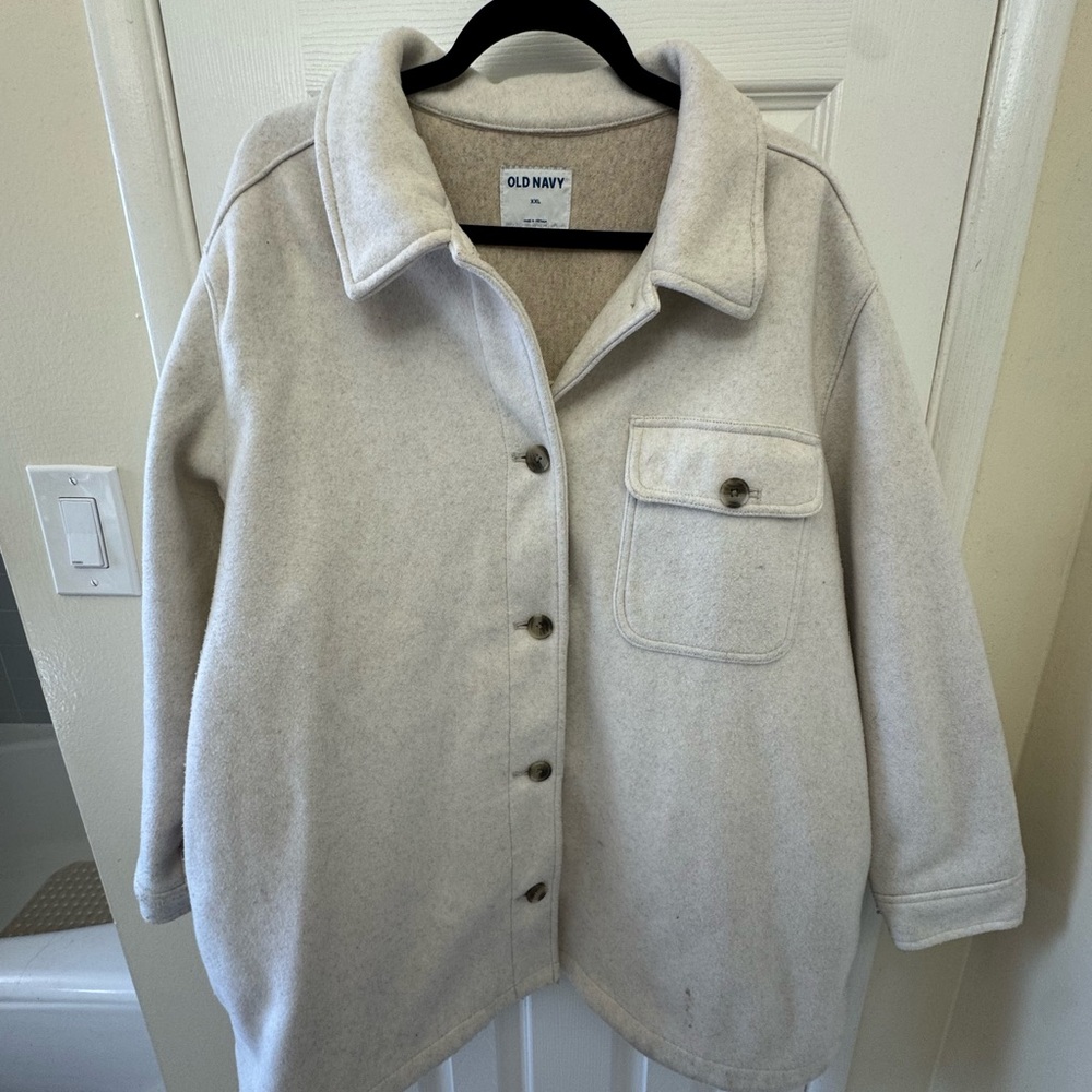 Old Navy Beige Wool-Blend Coat